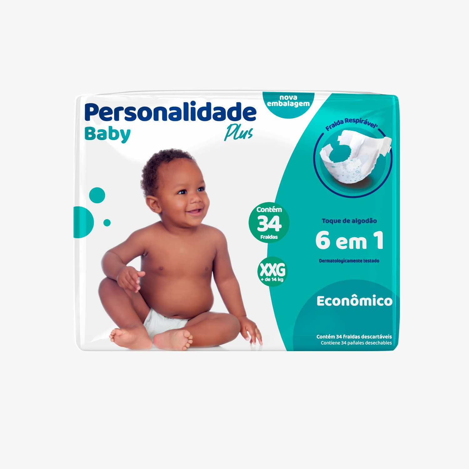 FRALDA INF PERSONALIDADE BABY PLUS ECON XXG 6X34 (001833)