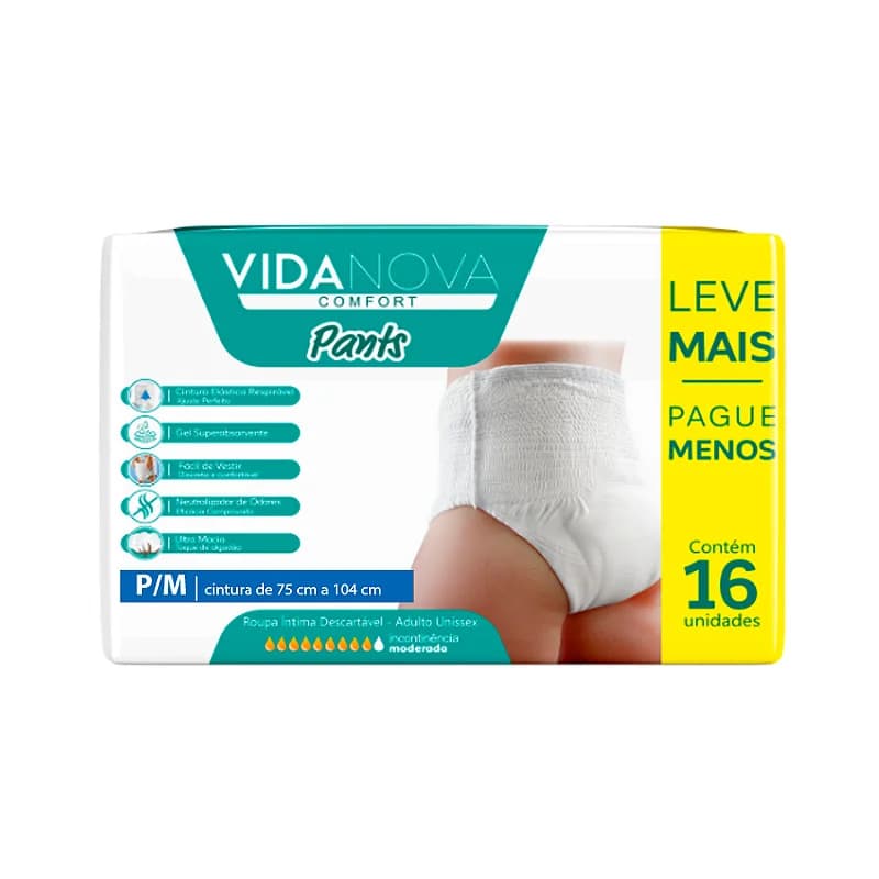 ROUPA INTIMA VIDA NOVA PANTS P/M 4X16 (001949)