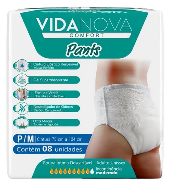 ROUPA INTIMA VIDA NOVA PANTS P/M 8X8 (001953)