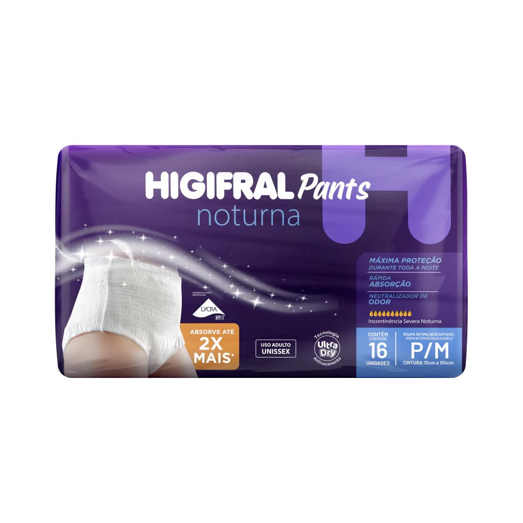ROUPA INTIMA HIGIFRAL PANTS NOTURNA P/M 4X16 (002241)