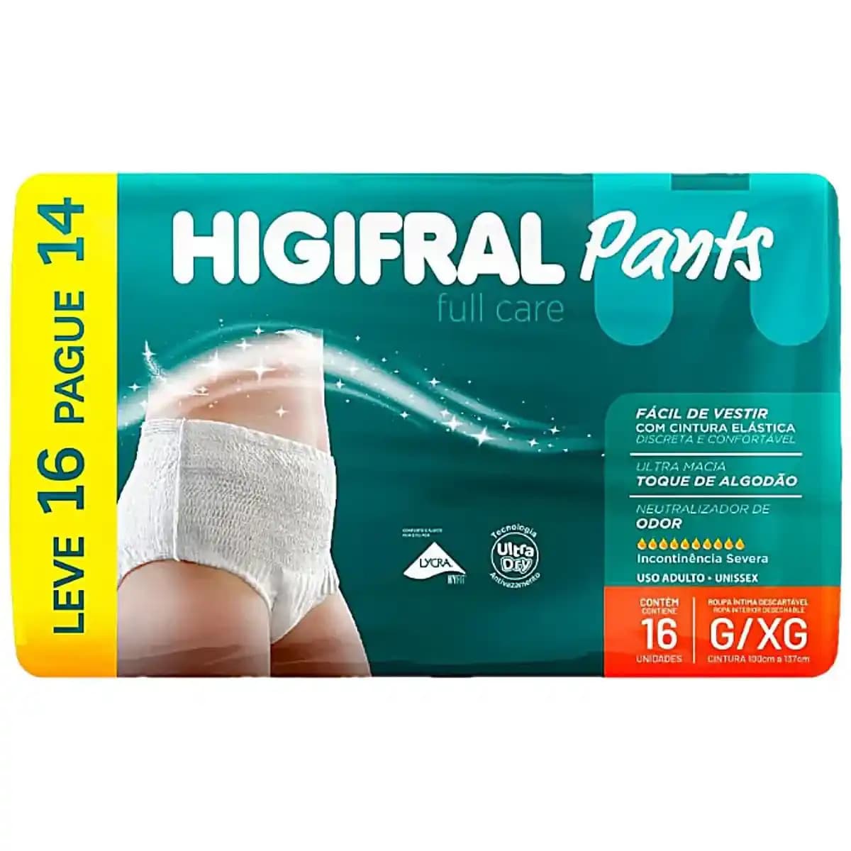ROUPA INTIMA HIGIFRAL PANTS FULL CARE G/XG 4X16