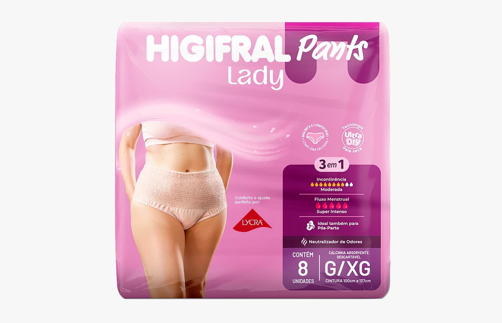 ROUPA INTIMA HIGIFRAL PANTS LADY G/EG 08X08UN  (002462) (N)