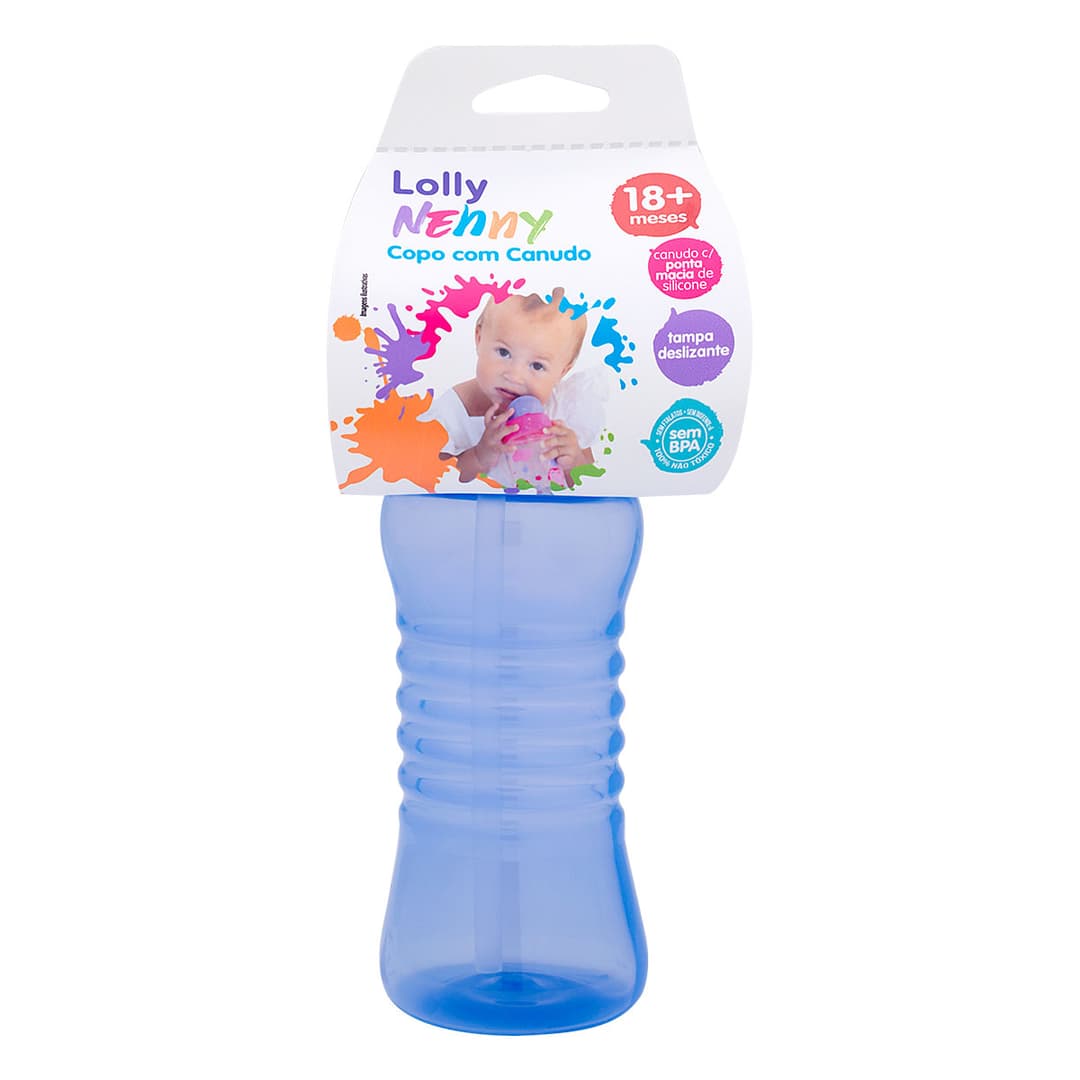 COPO CLEAN C/CANUDO 300ML AZUL 7199-00-AZ 