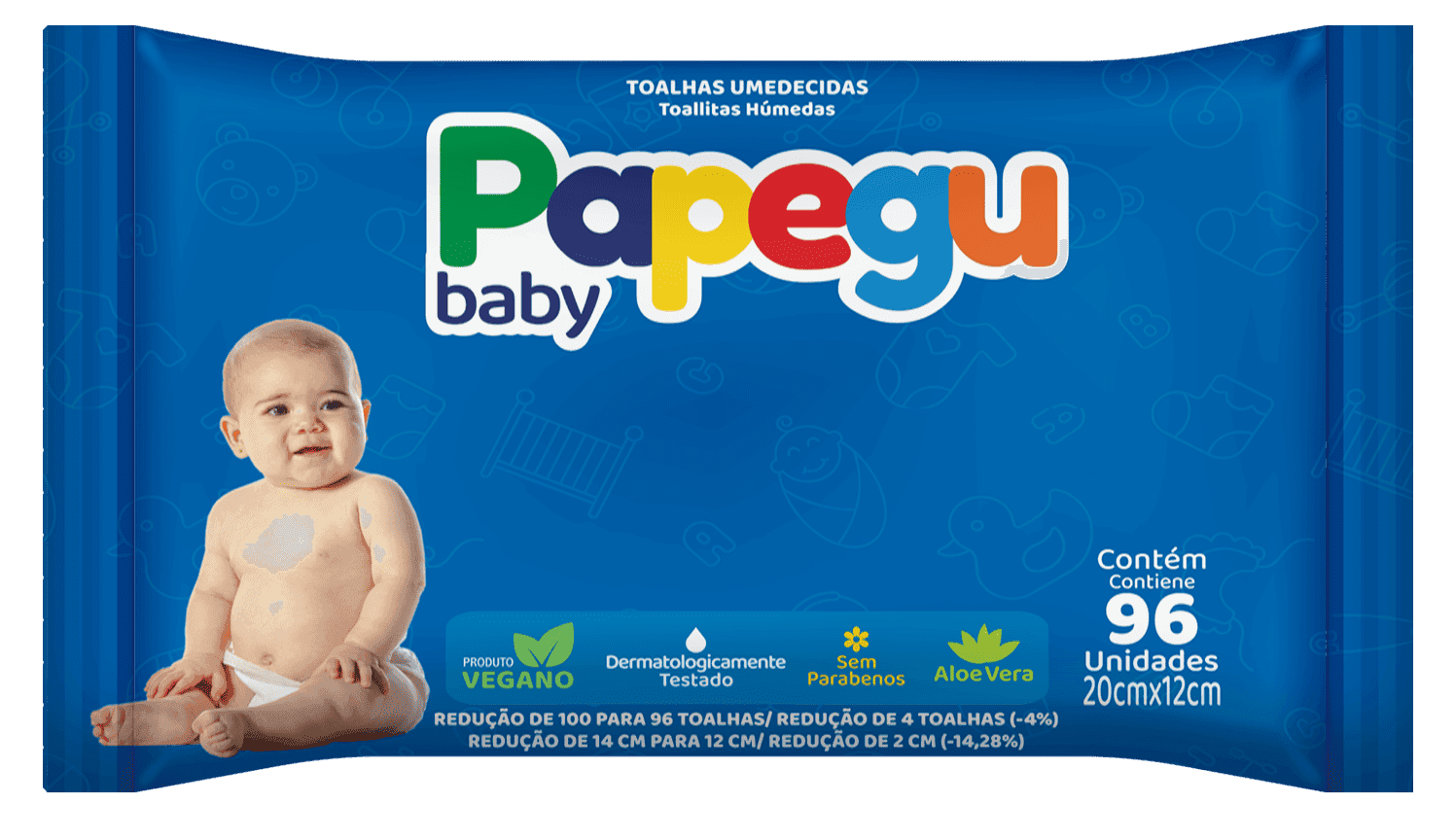 TOALHA UMD INF PAPEGU BABY 96UN (002050)