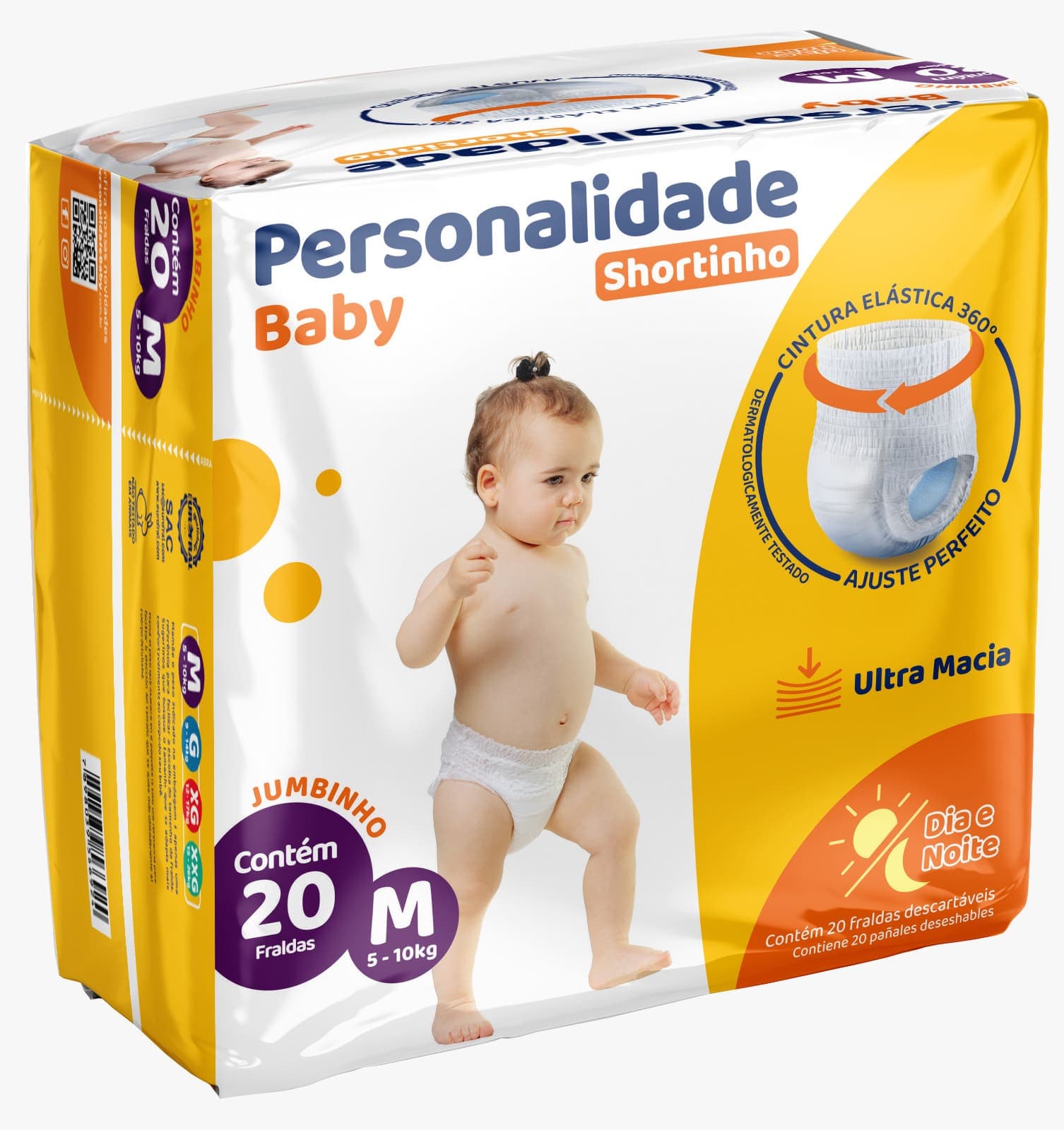 FRALDA INF PERSONALIDADE SHORTINHO JUMBINHO M 8X20 (004093)
