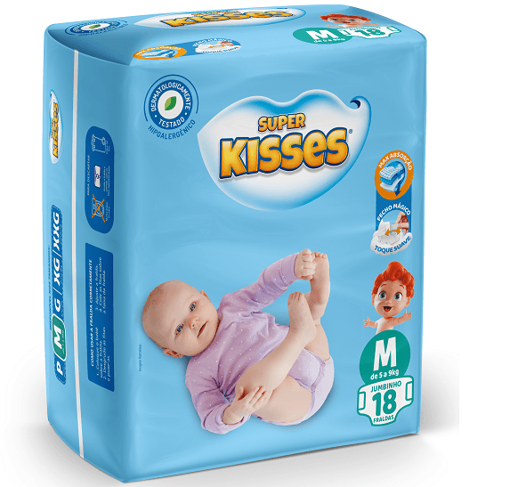 FRALDA INF SUPER KISSES JUMBINHO M 12X18