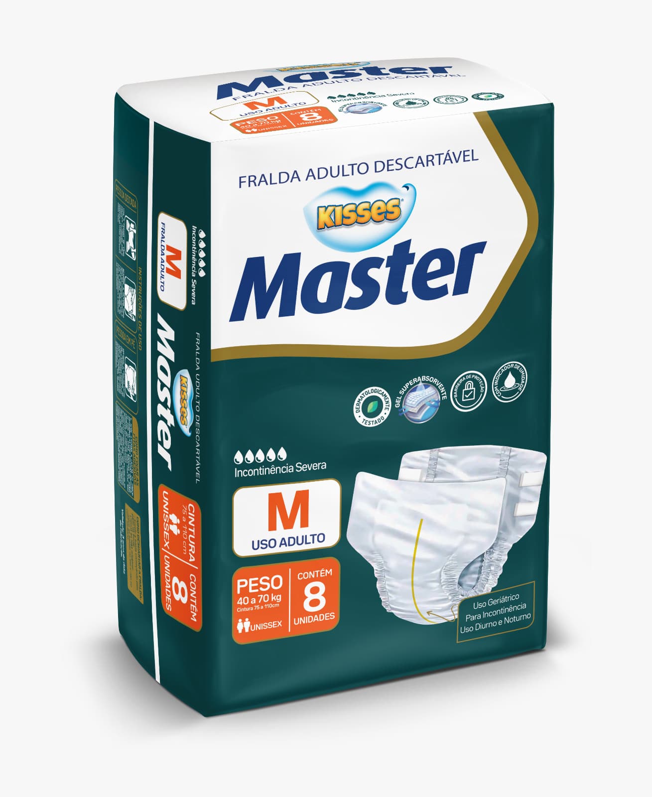 FRALDA GER KISSES ADULTO M 12X8