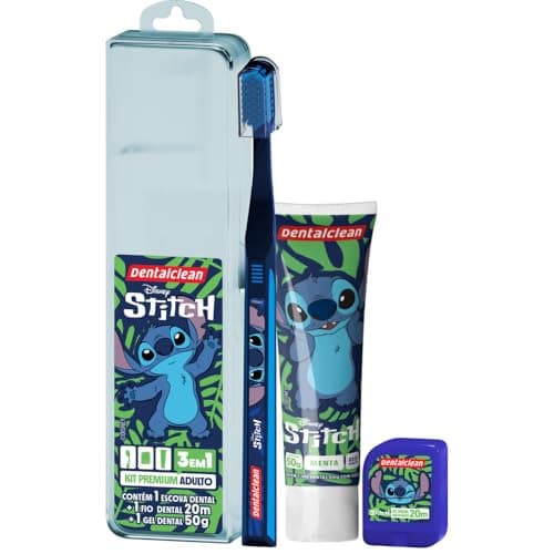 KIT ADT ESTOJO STITCH GEL DENTAL 50G + ESCOVA + FIO (N)