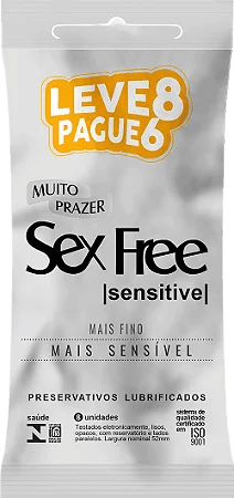 PRESERVATIVO SEX FREE SENSITIVE LEVE 8 PAGUE 6