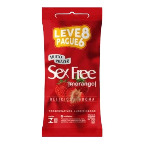 PRESERVATIVO SEX FREE MORANGO LEVE 8 PAGUE 6