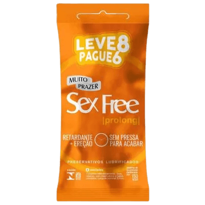 PRESERVATIVO SEX FREE RETARDANTE PROLONG LEVE 8 PAGUE 6